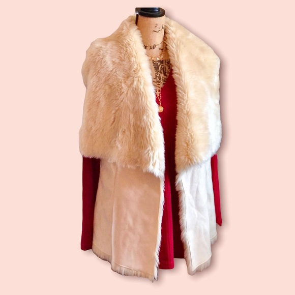 Scoop NYC white faux fur shearling vest - Picture 5 of 5